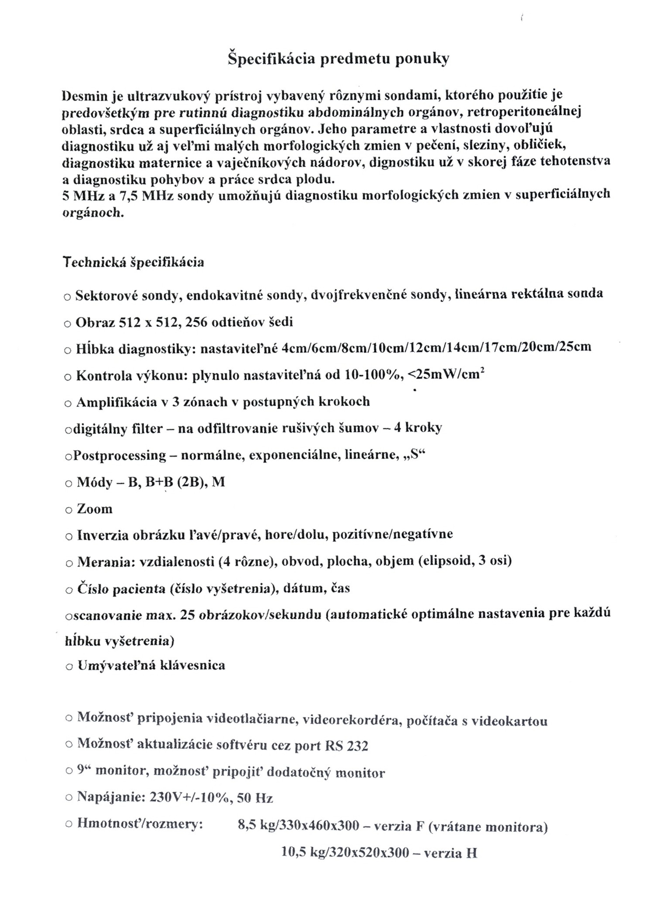Technická špecifikácia